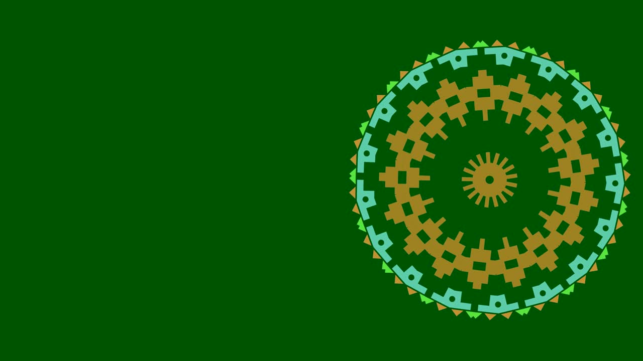 diseño gráfico en el lado derecho que cambia de color a medida que gira en el sentido de las agujas del reloj, compuesto de formas y texturas coloridas, en formato de video 16: 9.