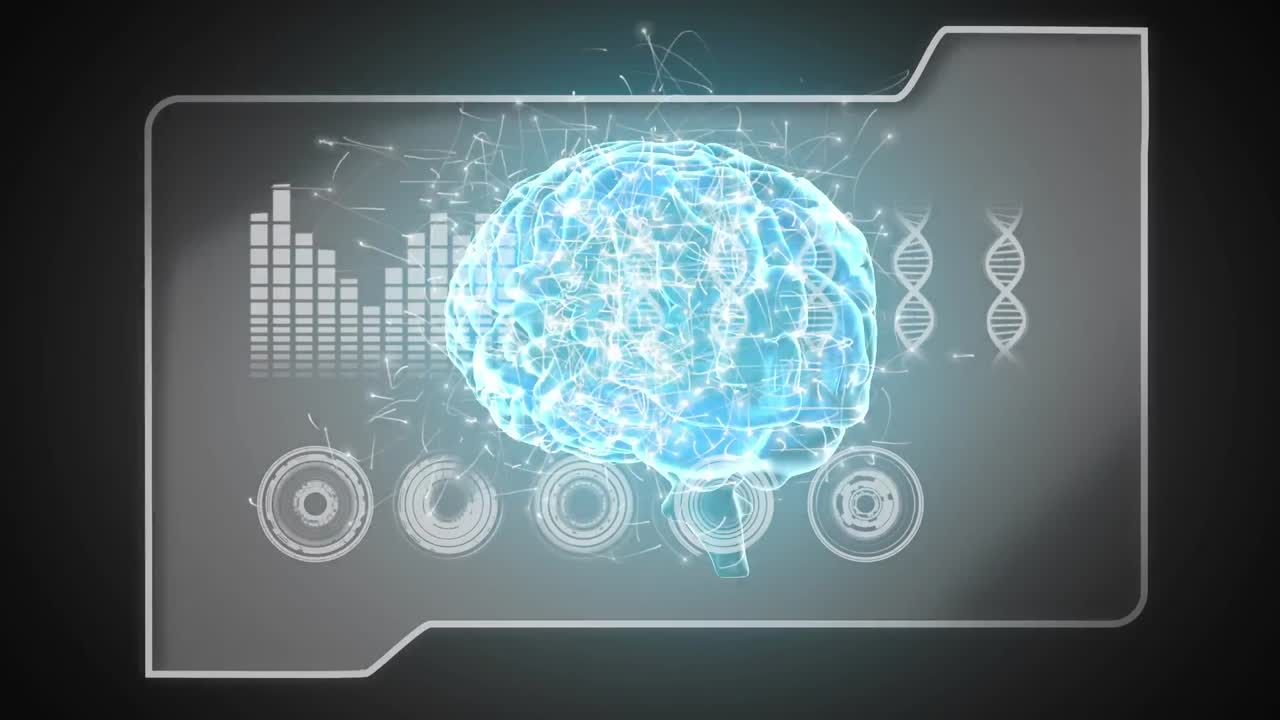 Digital brain and graphs with DNA double helix