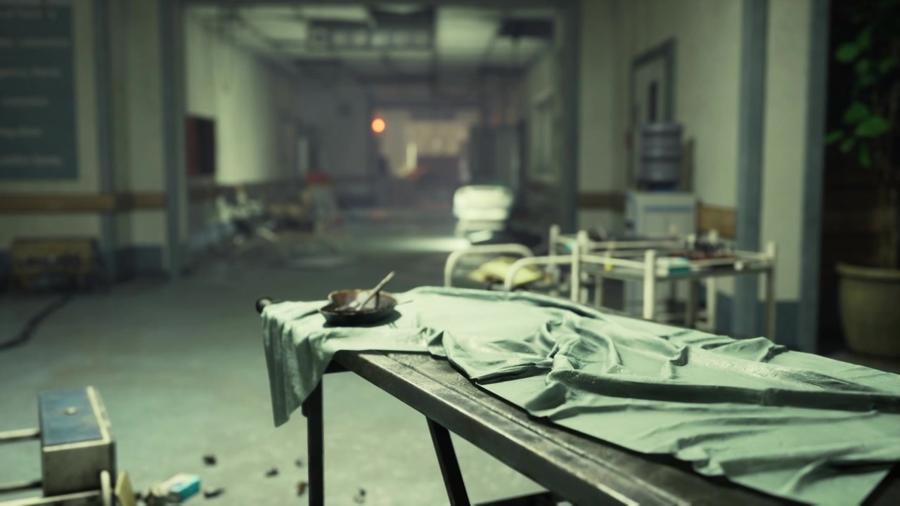 Hush in operating room reveals neglect and surface deterioration clearly