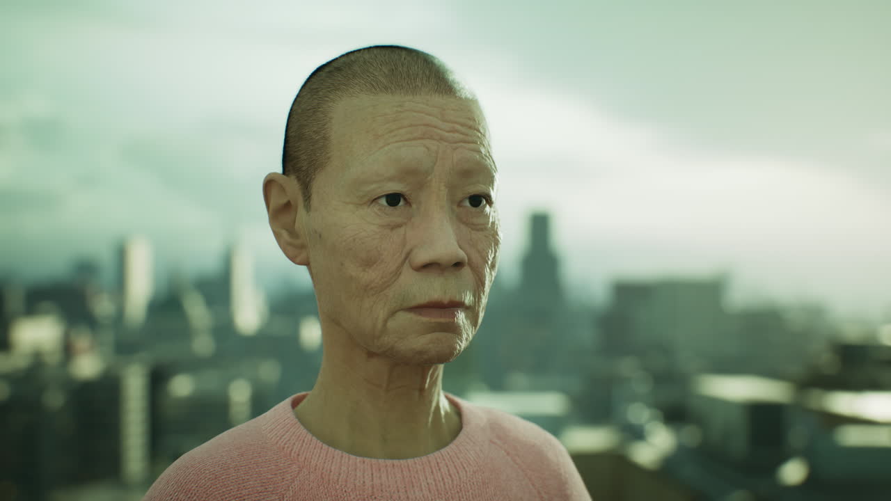 도시에 있는 아시아  ⁇ 은 여자