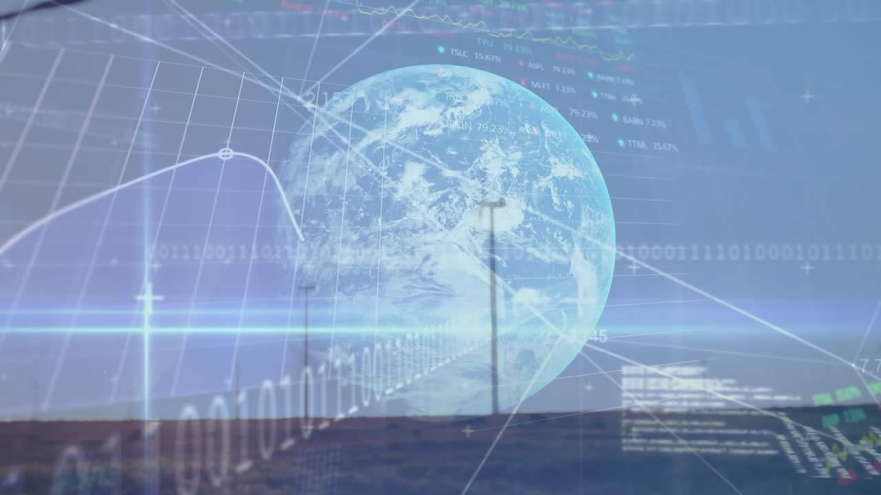 데이터 프로세싱에 대한 지구의 애니메이션