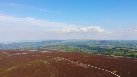 aerial view of dunkery beacon with bristol channel in distance