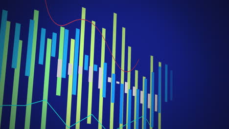 animation of data processing on blue background