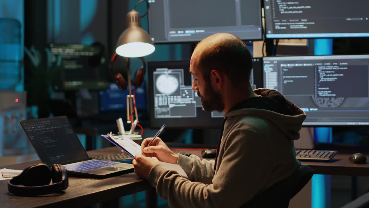 Programmer Working on Software Development in Office