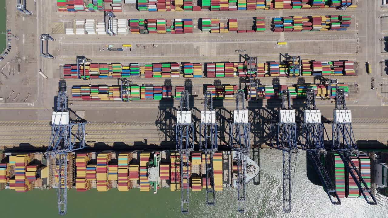 Drone View of International Cargo Exchange at English Port