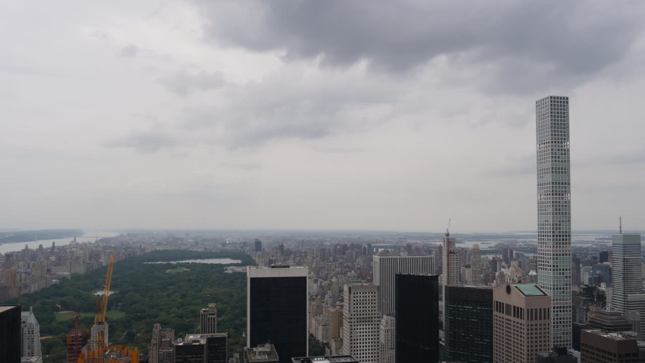 timelapse del parque central de nueva york desde el edificio rockfellar