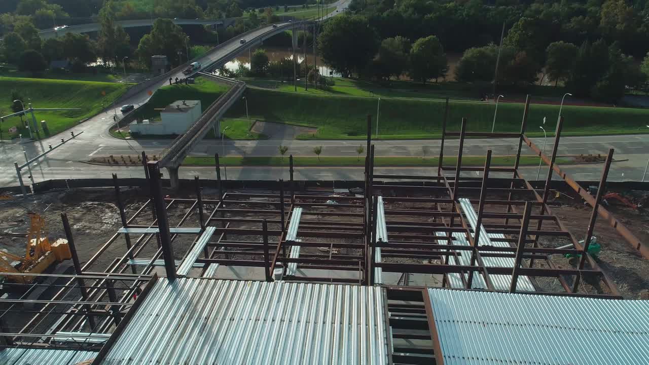 Drone footage of the construction project for the Capital Plaza project in downtown Frankfort KY.