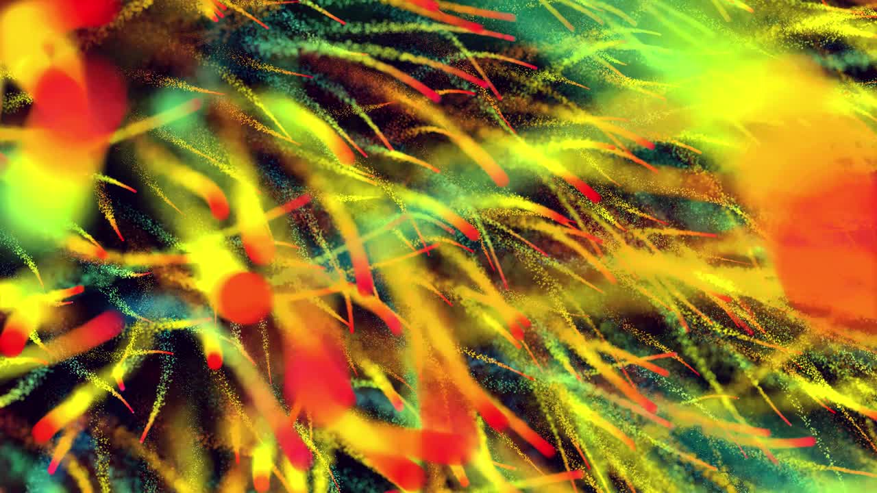 las partículas mágicas forman senderos hermosos. estructura de remolino. 3d render abstracto explosión colorida con luma mate como canal alfa. explosión de color arco iris.