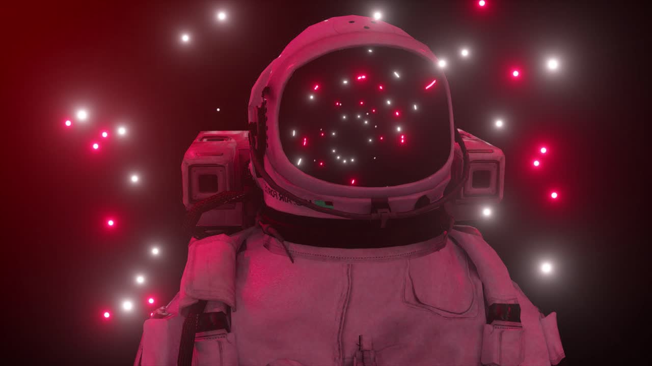 astronauta en la luz de neón