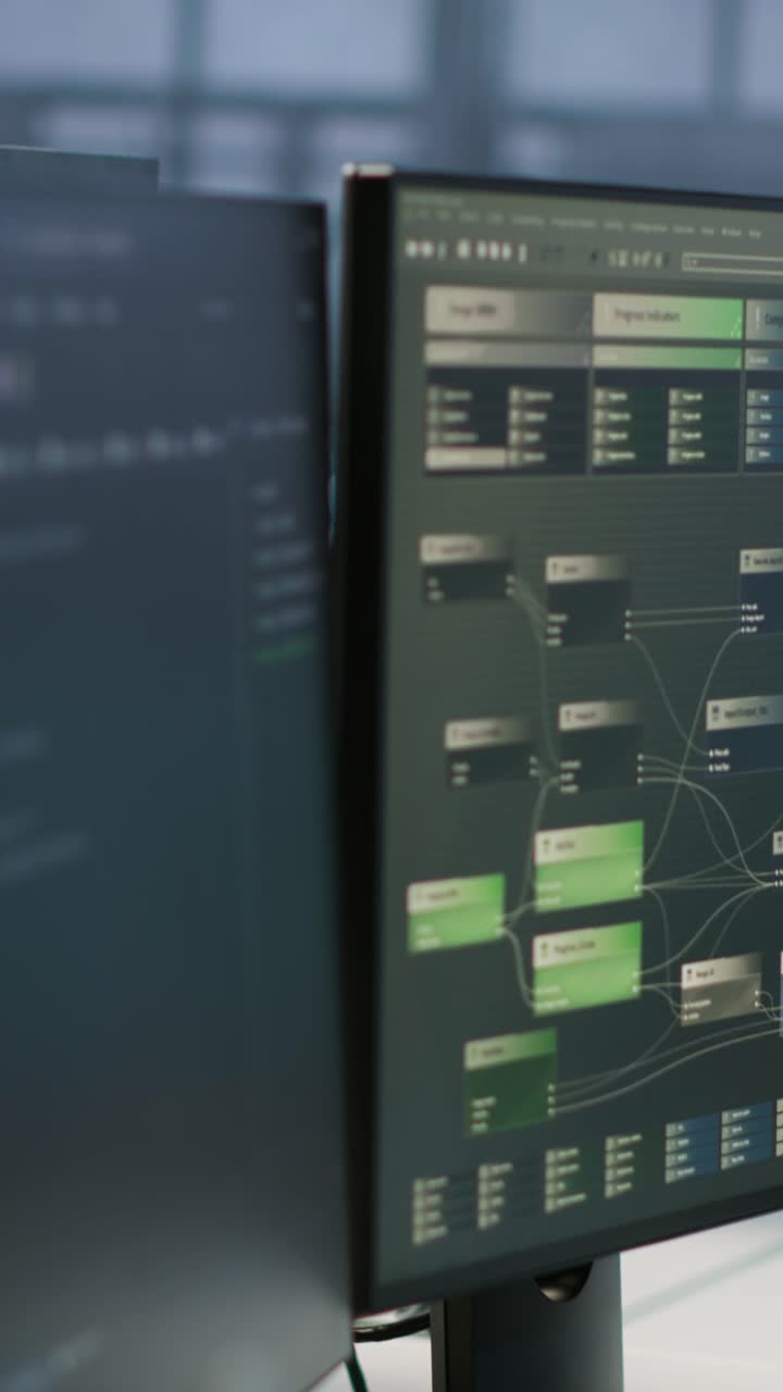 Vertical video Data center electronic equipment used for monitoring performance