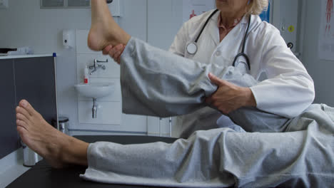 physiotherapist at work in a hospital