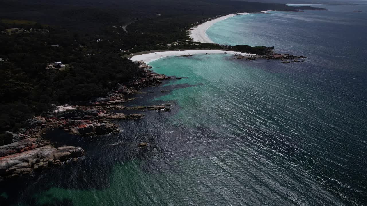 Jeanneret Beach Campsite, Jeanneret Beach In Tasmania, Australia - Drone Shot