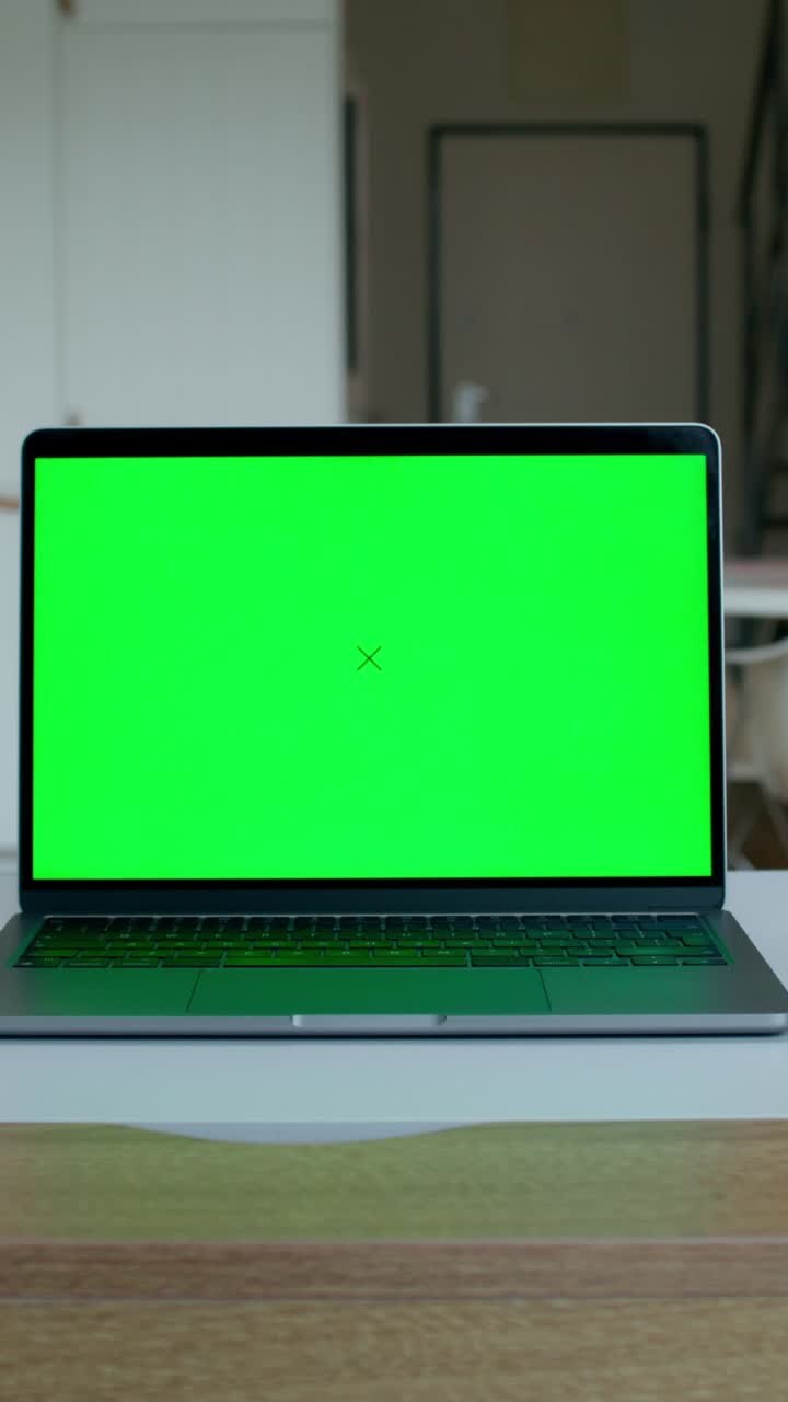 Laptop with Green Screen Mockup