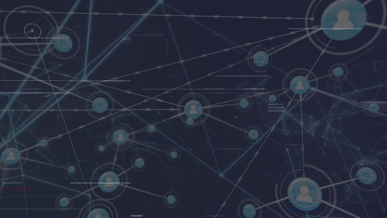 Animation of network of connections over interference