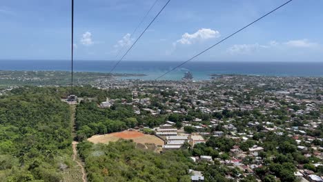 descending in the cable car from loma isabel de torres to puerto plata on the north coast of the dominican republic