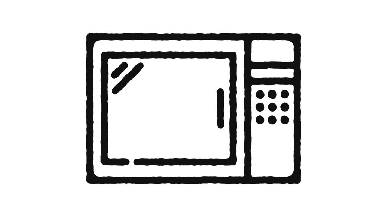 마이크로파 오븐 아이콘 애니메이션 영상 및 알파 채널