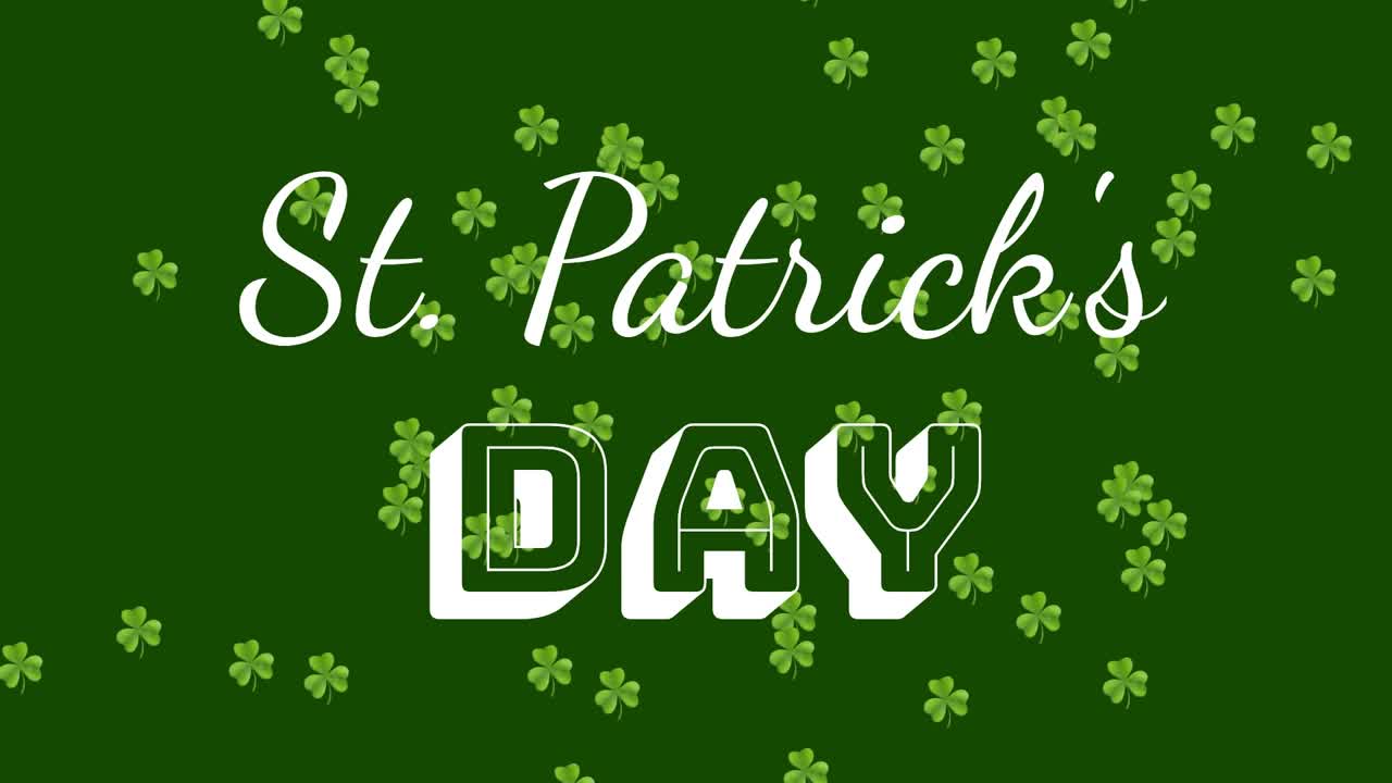 Green screen opening sending shamrocks drifting over St