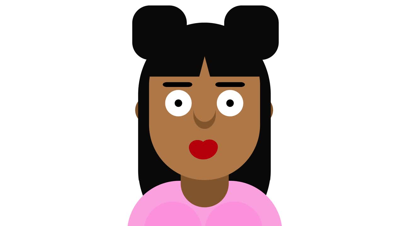 icono de mujer negra bucle gráfico de movimiento