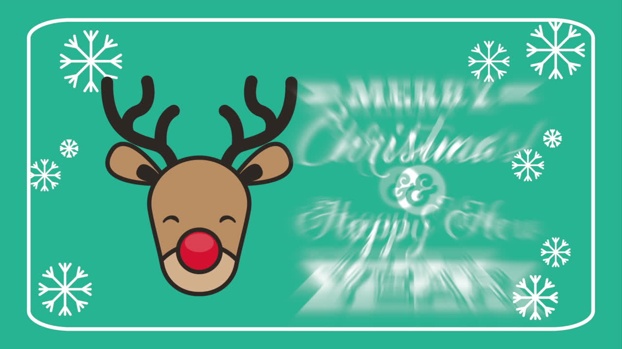 사 캐릭터와 함께 메리 크리스마스 애니메이션