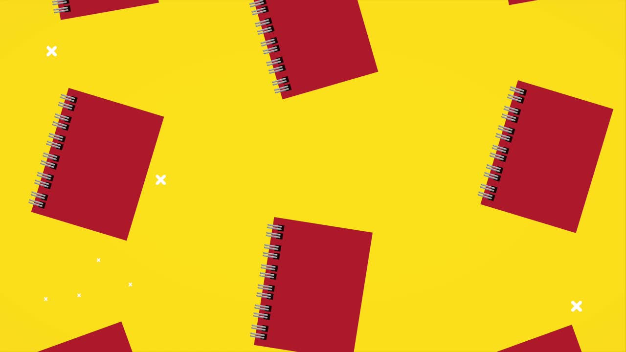 animación de regreso a la escuela con patrón de cuadernos