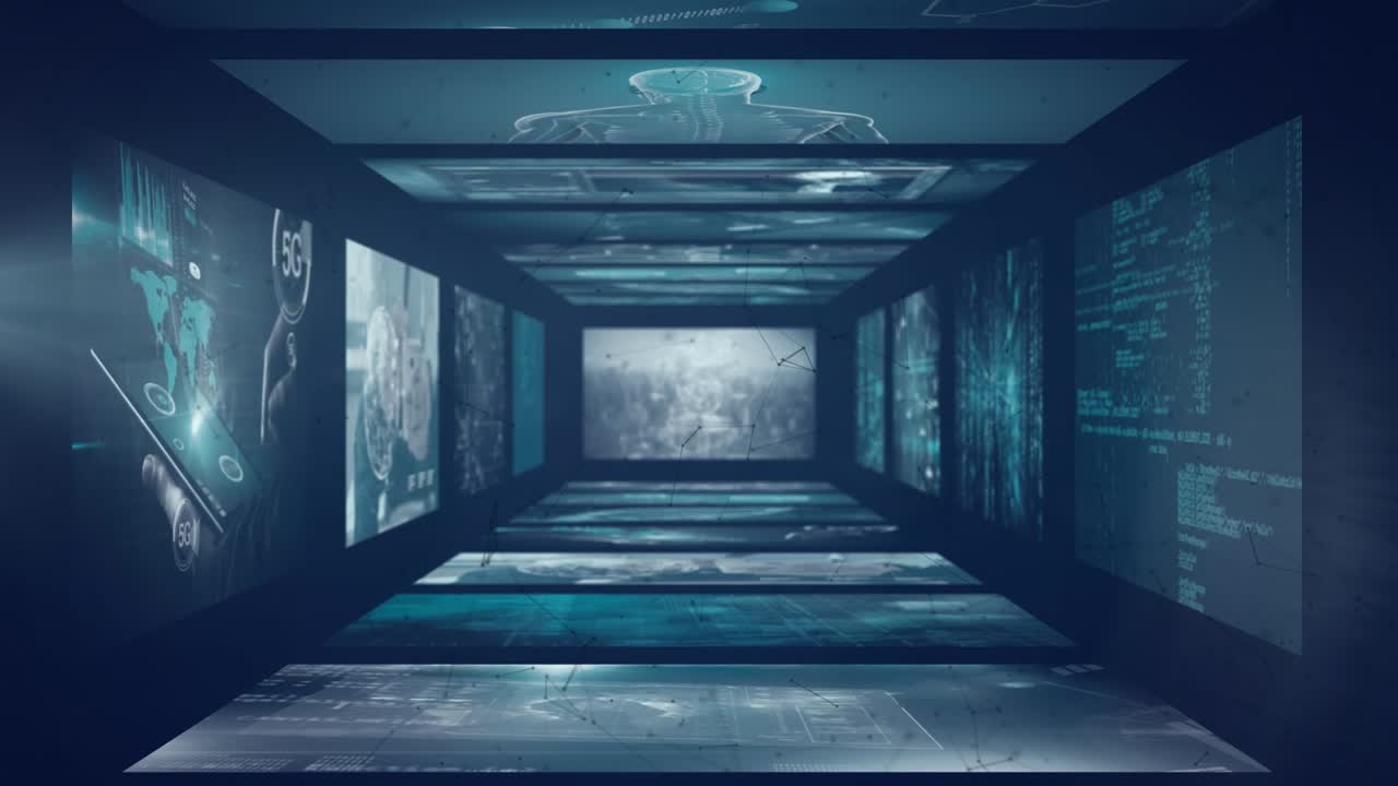 Science, human biology, technology and digital interface concept digitally generated video