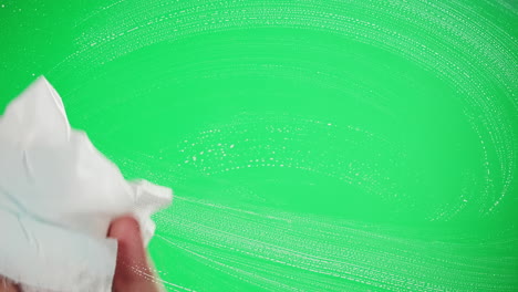 espuma de jabón de pantalla verde