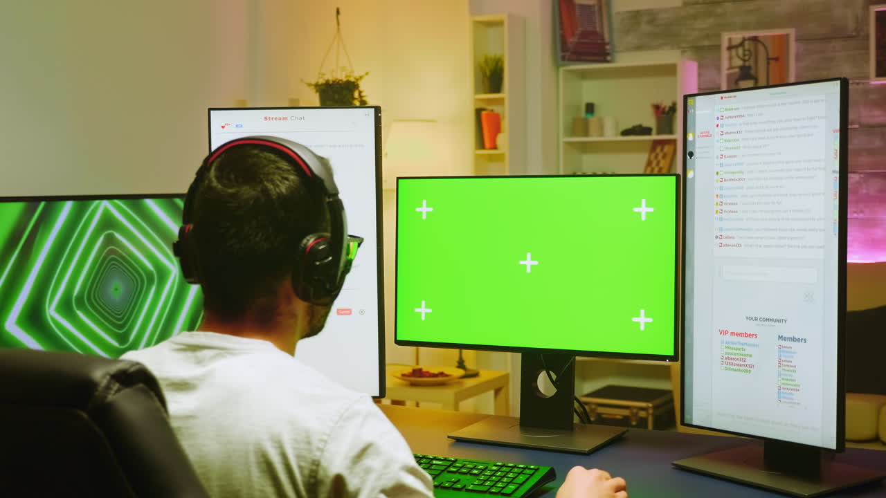 vista posteriore di un giocatore professionista che gioca a giochi