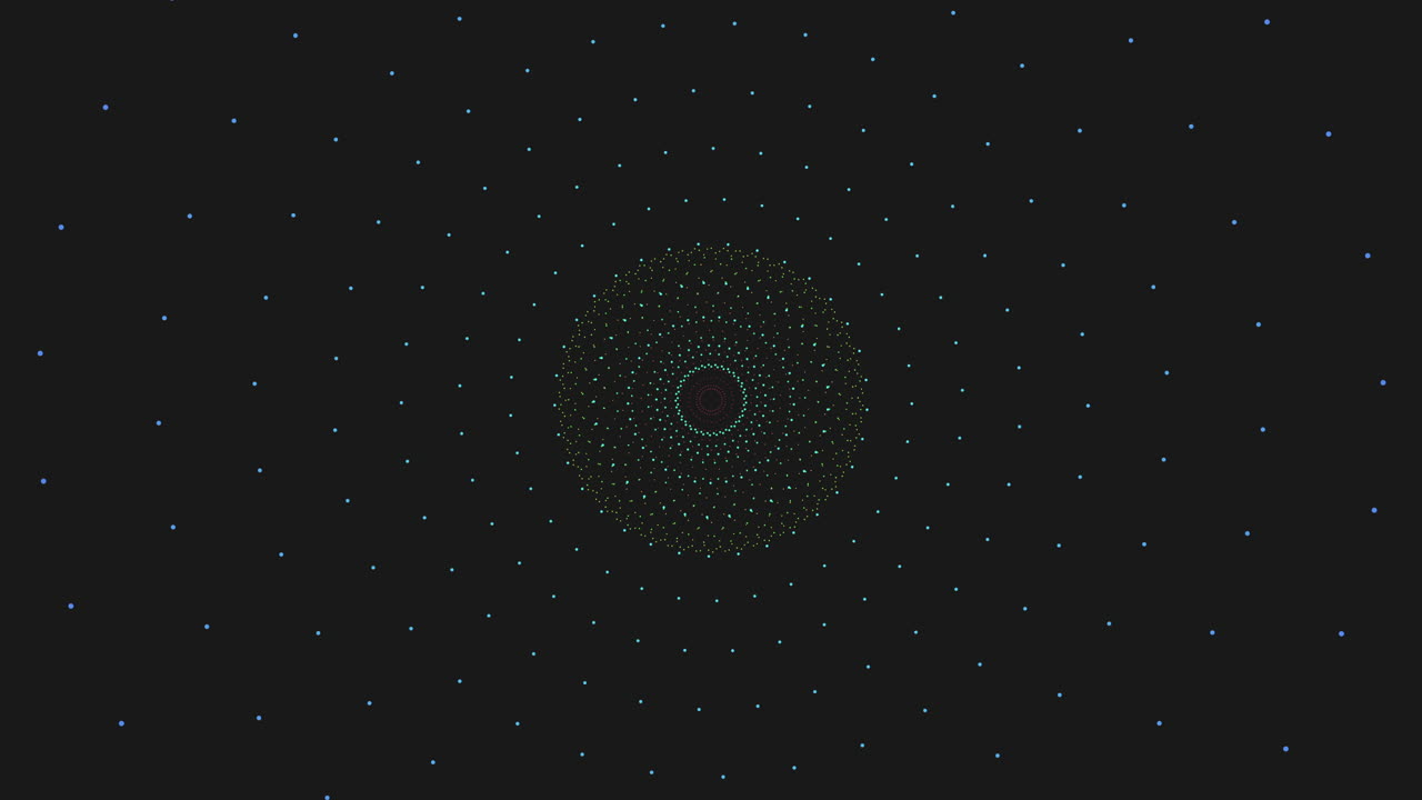 неоновые соединенные точки и линии в кругах на темном пространстве