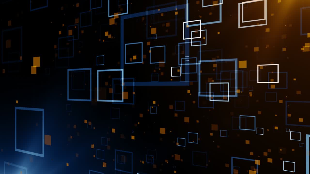 partículas azul naranja evento juego tráiler títulos escenario de concierto cinematográfico bucle de fondo