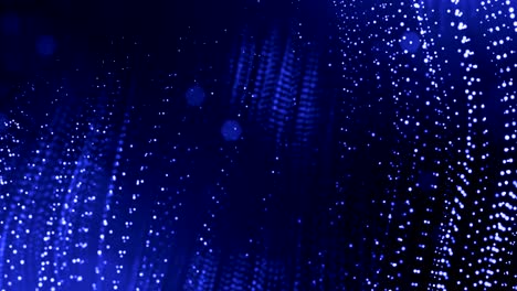 3d render de partículas luminosas como fondo de ciencia ficción o moderno fondo azul abstracto de partículas con profundidad de campo y bokeh como bucle vj. las partículas forman línea y estructura de cuerdas. 11