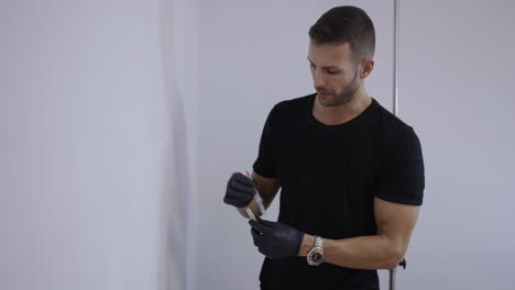medical professional preparing syringe and vials