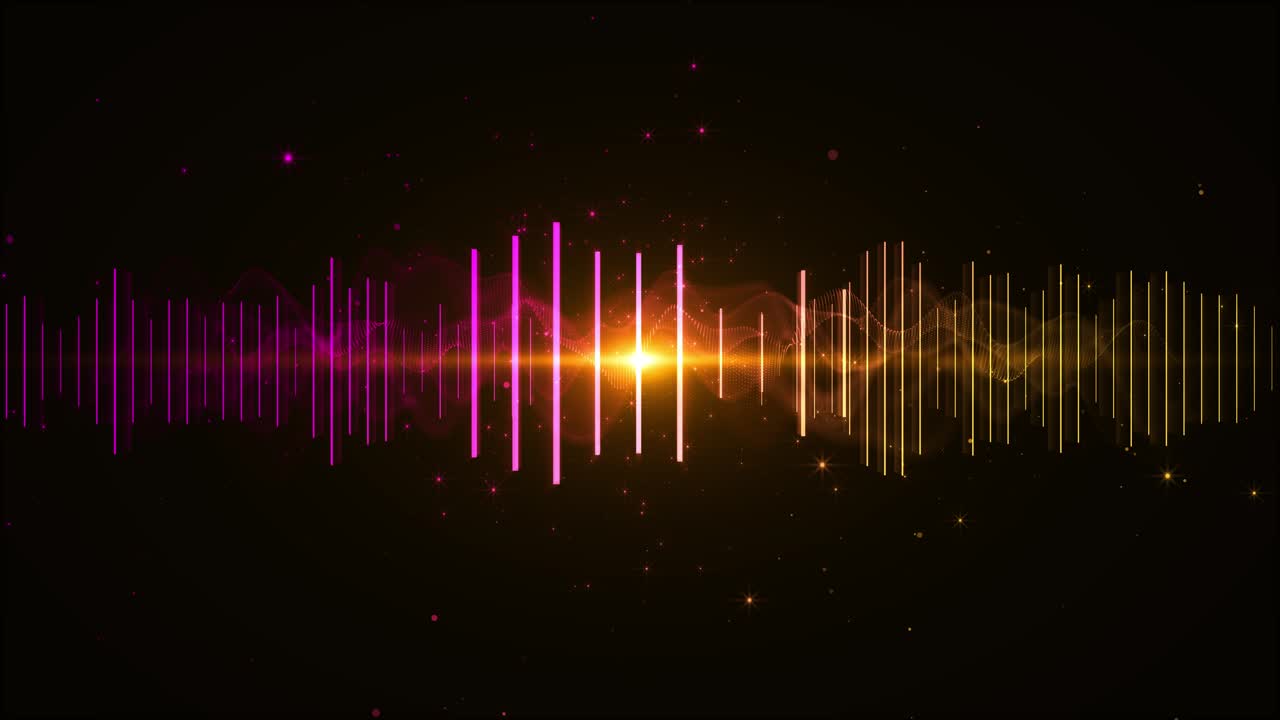 4k abstract music sound wave audio waveform black background line digital voice technology radial