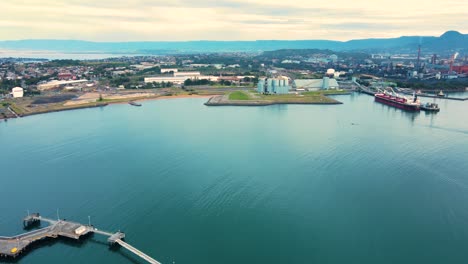 aerial drone view of port kembla, in the illawarra region of nsw