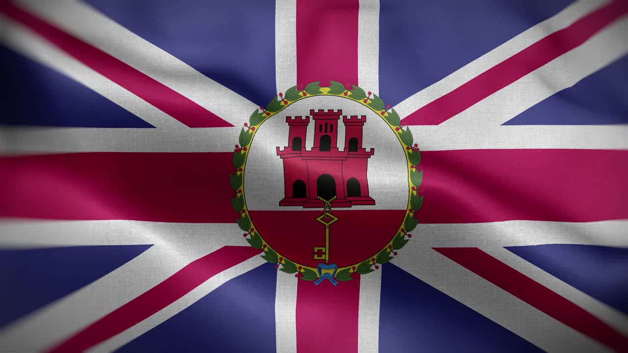 Gibraltar Governor Flag Loop Background 4K