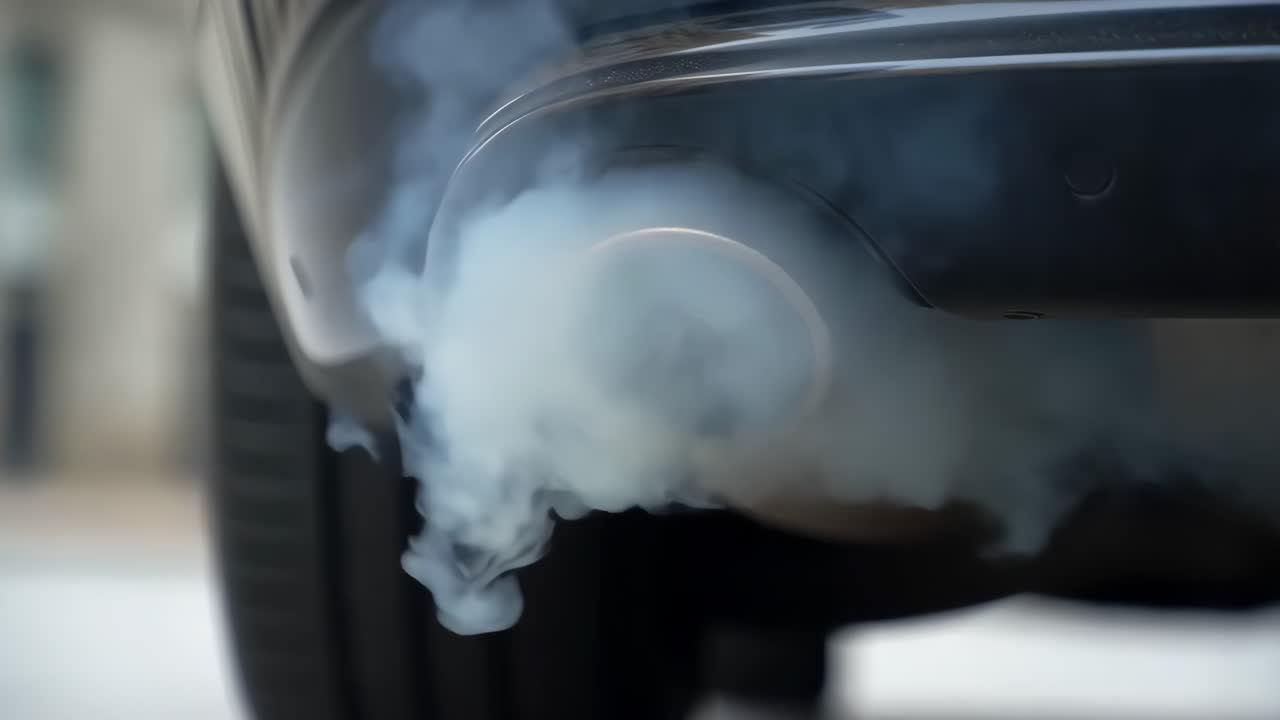 Car Exhaust Pipe Emitting Smoke