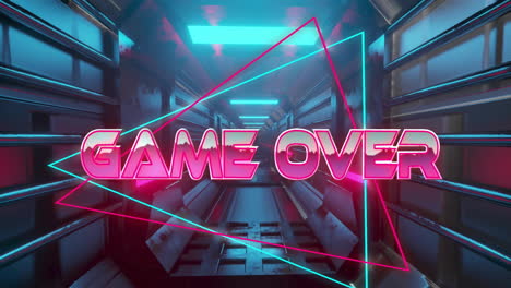 Animation-Von-Game-Over-Text-Auf-Neonfarbenem-Musterhintergrund