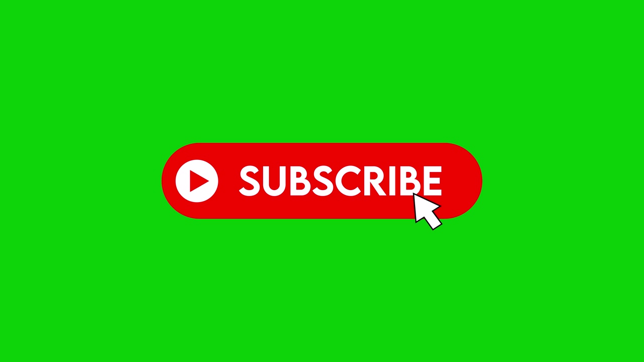 Subscribe button for Youtube on green screen