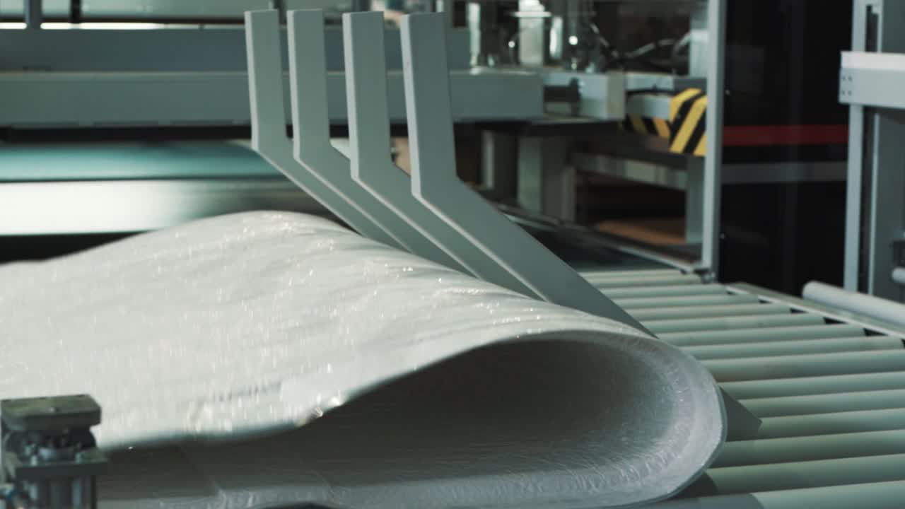 섬유 생산에서 압축 매트리스의 공장 자동화 선형 포장 확대 보기