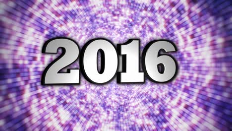 año nuevo, túnel de baile de discoteca, en 2016, fuera, rotación, texto, bucle, 4k /