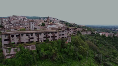 Aerial-above-Tivoli-toward-Romanesque-bell-tower-St-Lawrence-Cathedral