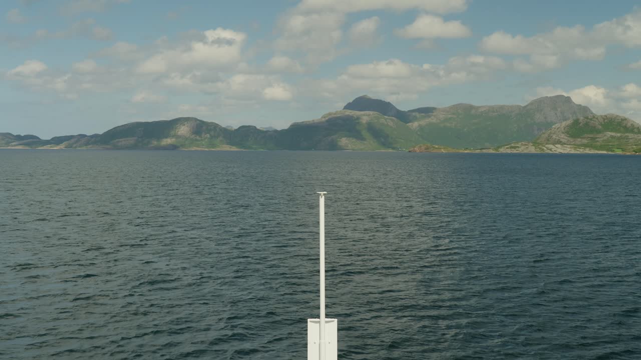 Scenic Seascape with Mountains and Clouds