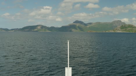 scenic seascape with mountains and clouds