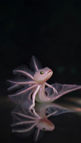 magical axolotl underwater