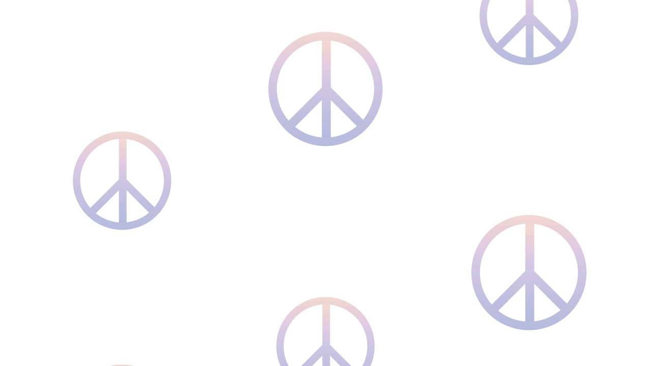 set peace symbols pattern animation