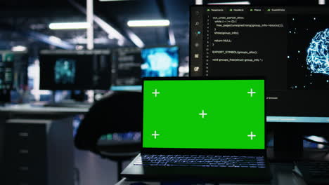 close up of server hub mockup laptop tracking rigs processing machine learning