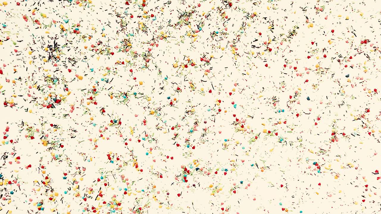 손은 베이킹 스프링클의 배경에 새겨진 글자를 위해 둥근 프레임을 만니다. 오래된 레트로 부드러운 따뜻한 스타일. 타임 스 비디오, 16x9 형식.