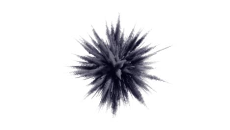 animation of a monochrome explosion of a powder.