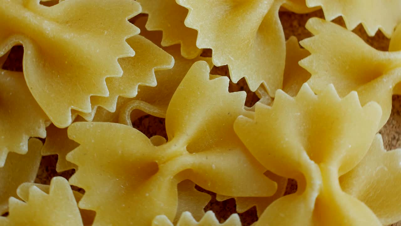 Rotating italian farfalle pasta