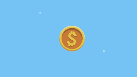 moneda de oro dinero dólar animación