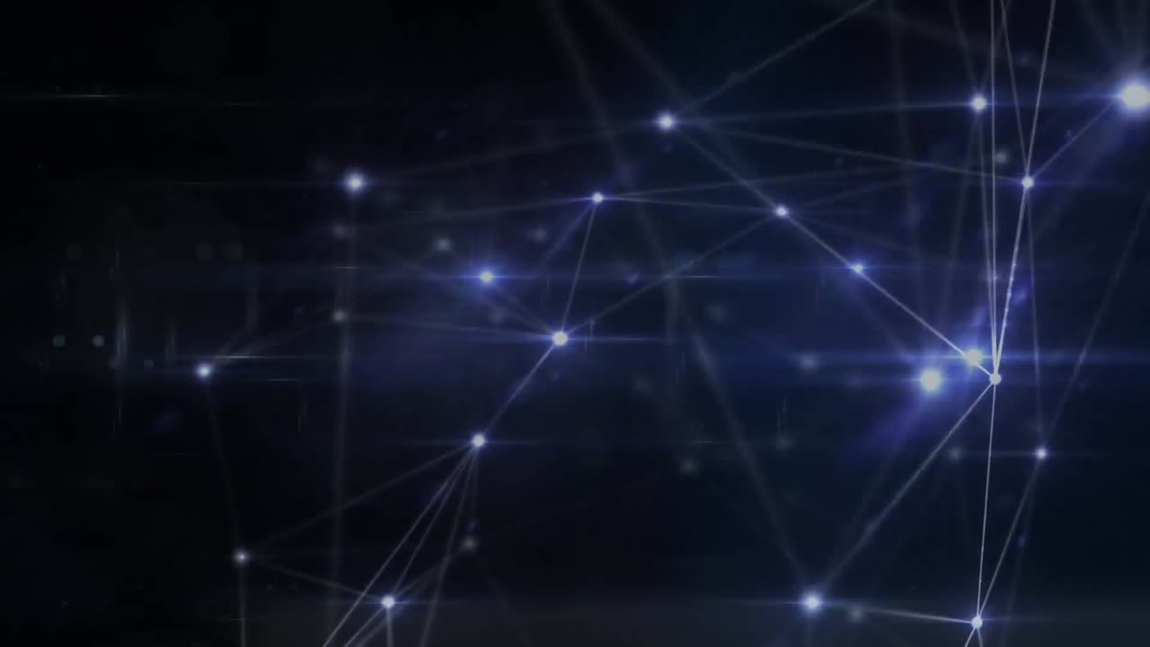 animación de luces y conexiones sobre fondo negro